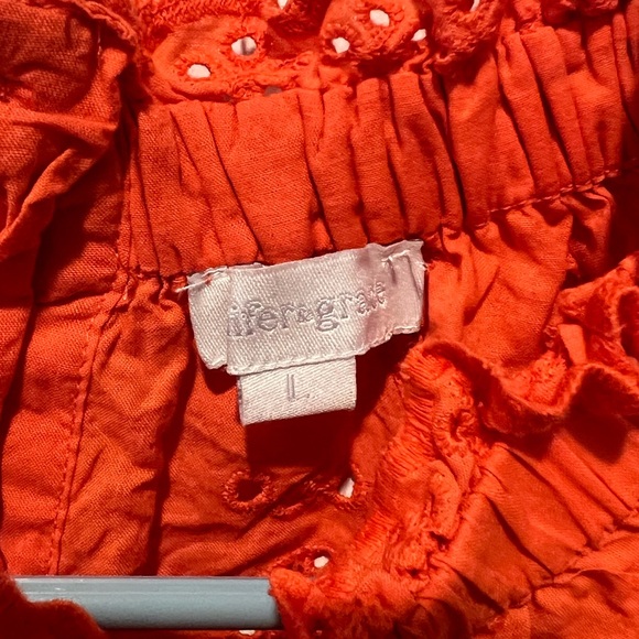 Anthro Jennifer & Grace Orange Eyelet Blouse
Cotton Boho Romantic Top L - Picture 5 of 9